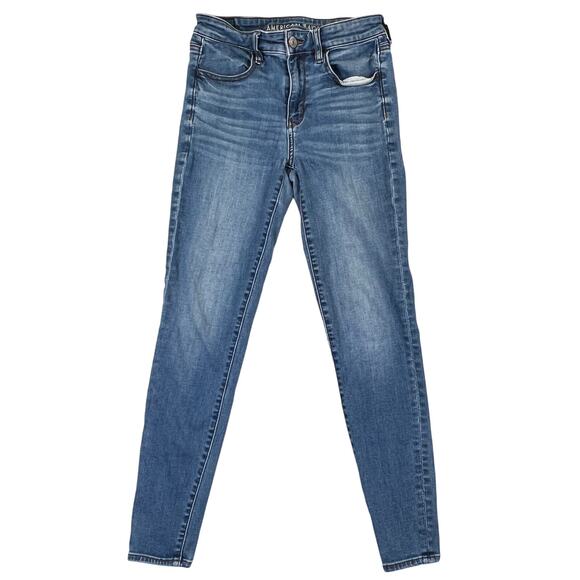 American Eagle Outfitters High Rise Jegging Jeans Women's 6 Skinny Med Wash - Picture 1 of 12